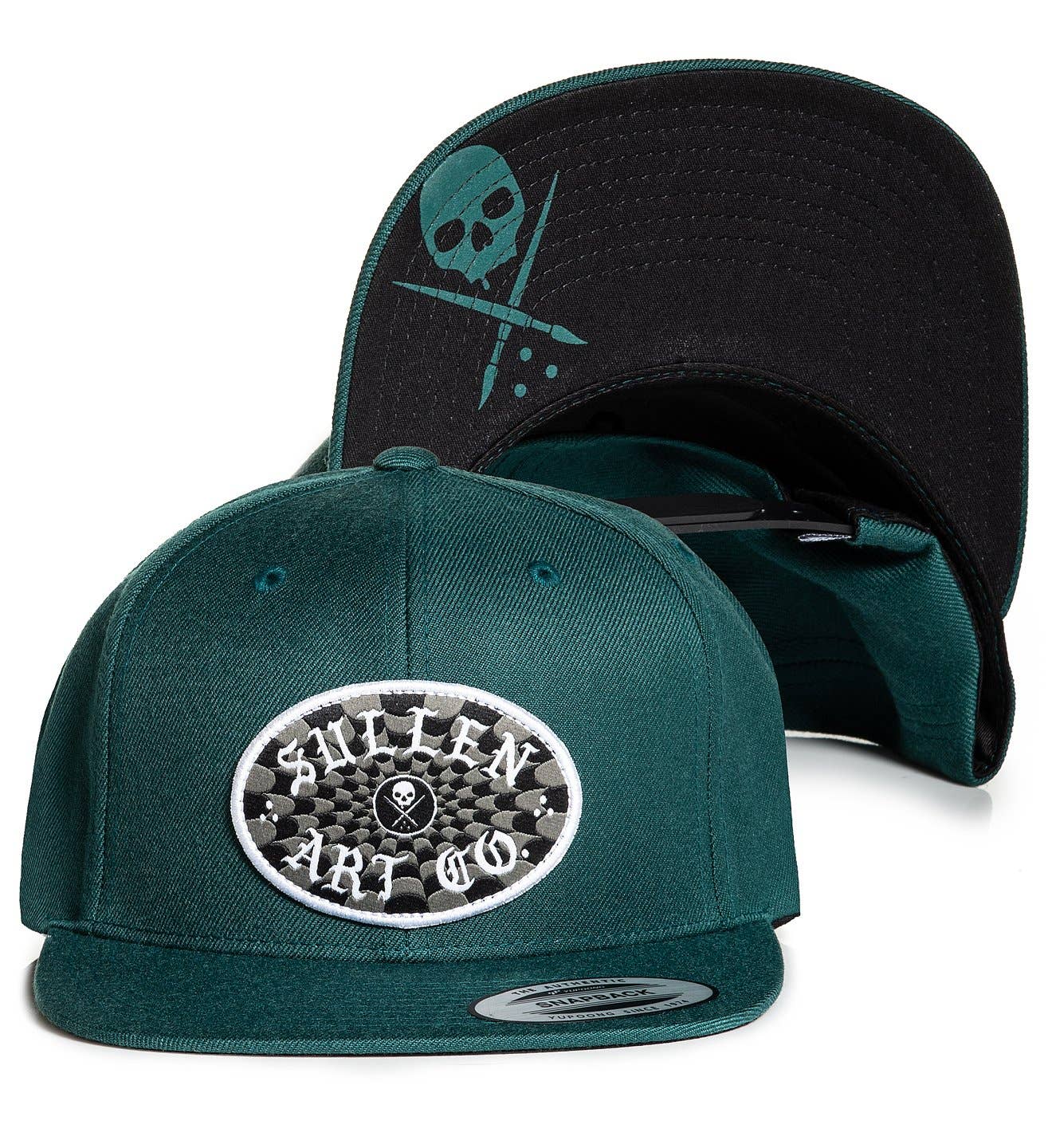 Sullen Men's Charmer Trucker Snapback Hat Black Clothing Apparel Tattoo Skull...